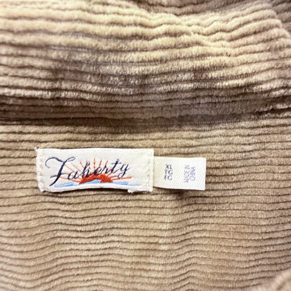 FAHERTY Women's Corduroy Short Shirt Jacket Shacket Size XL Brown Green - Picture 3 of 9